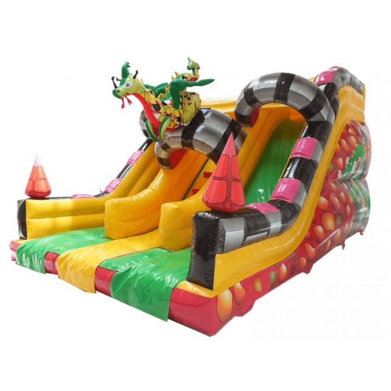 Dragón Inflable De Doble Tobogan